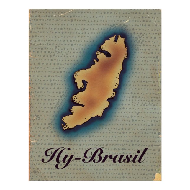 Foto Velho Mapa Mitológico Hy-Brasil (Frente)