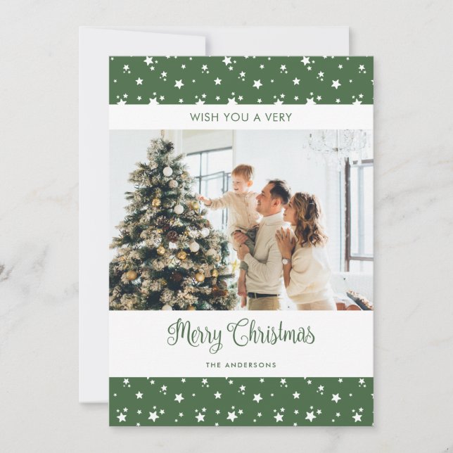 Foto verde Novos Cartões de natal de endereço resi (Frente)