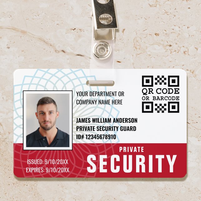 Foto Vermelha para Crachá de Segurança Privada Per (Criador carregado)