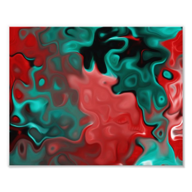 Foto Vermelho Caído em Azul abstrato 555y (Frente)