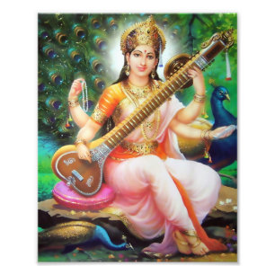 Foto Versão 1 do impressão de Saraswati (8" x 10") -
