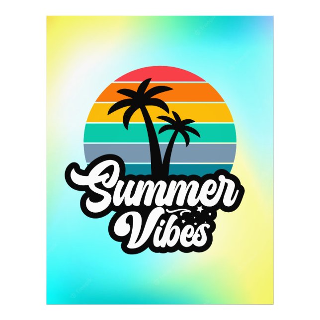 Foto Vibrações de Verão com Design de Palmeiras (Frente)