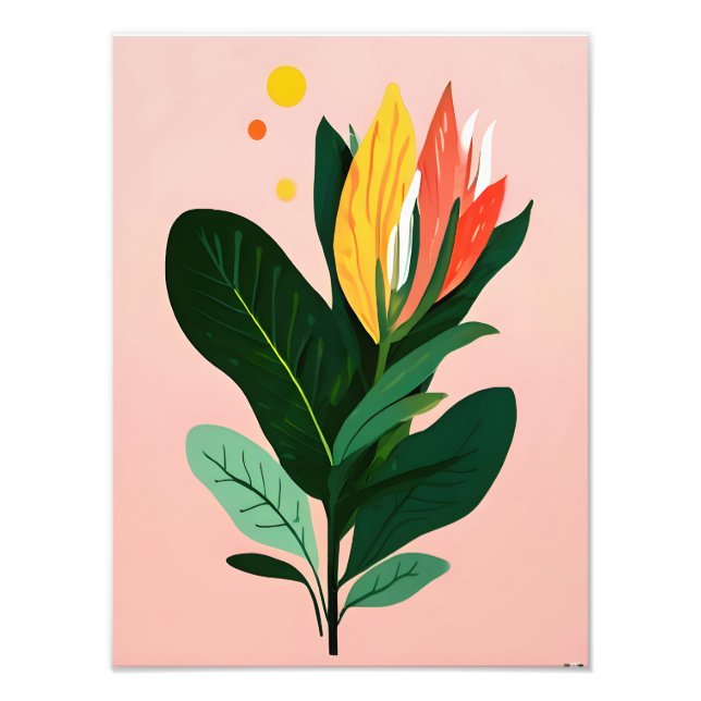 Foto Vibrant Floral Abstrato Art (Frente)