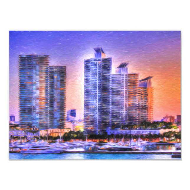 Foto Vibrant Miami Skyline Sunrise (Frente)