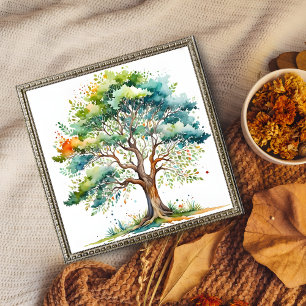 Foto Vibrante Seasons Tree Watercolor