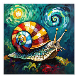 Foto Vibrantly Colorful Impasto Whimsical Snail