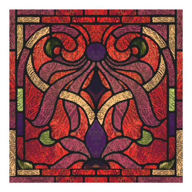 Foto Vidro vitoriano escondido em Maroon e Vermelho (Frente)