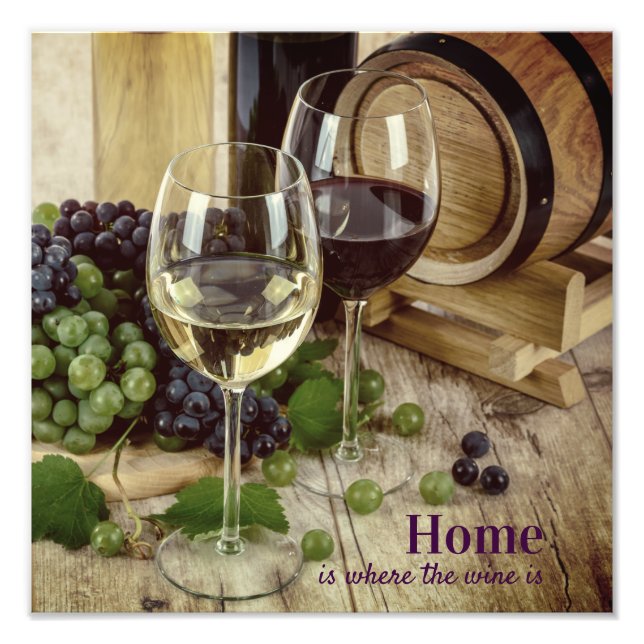 Foto Vidros de vinho, de uvas, de barril, russos, de vi (Frente)