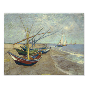 Foto Vincent van Gogh - barcos de pesca na praia