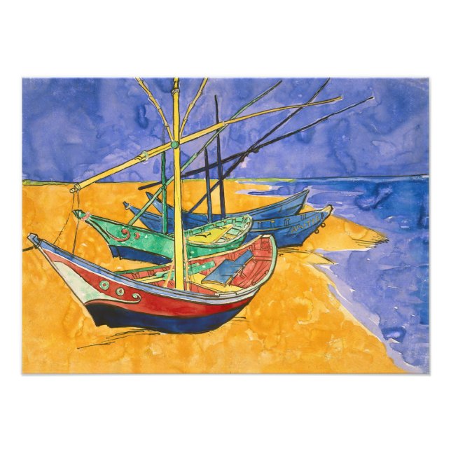 Foto Vincent van Gogh - Barcos de Pesca na Praia (Frente)