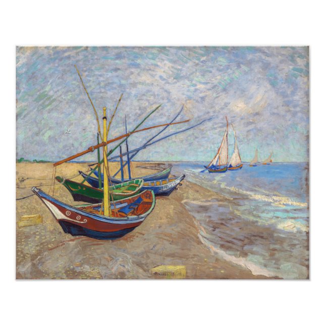 Foto Vincent van Gogh - Barcos de Pesca na Praia (Frente)