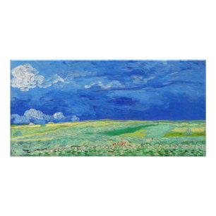 Foto Vincent van Gogh - Campos de rodas sob as nuvens d