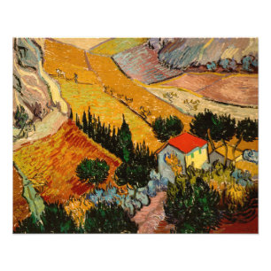 Foto Vincent van Gogh - Paisagem, Casa e Plowman