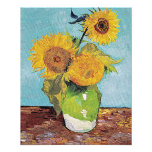 Foto Vincent Van Gogh - Três Girassóis num Vaso