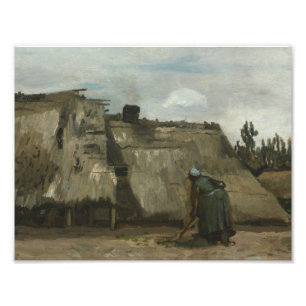 Foto Vincent van Gogh - Uma camponesa cavando em Fron