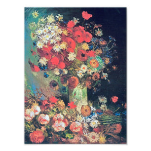 Foto Vincent Van Gogh - Vase com Poppies, Cornflower,