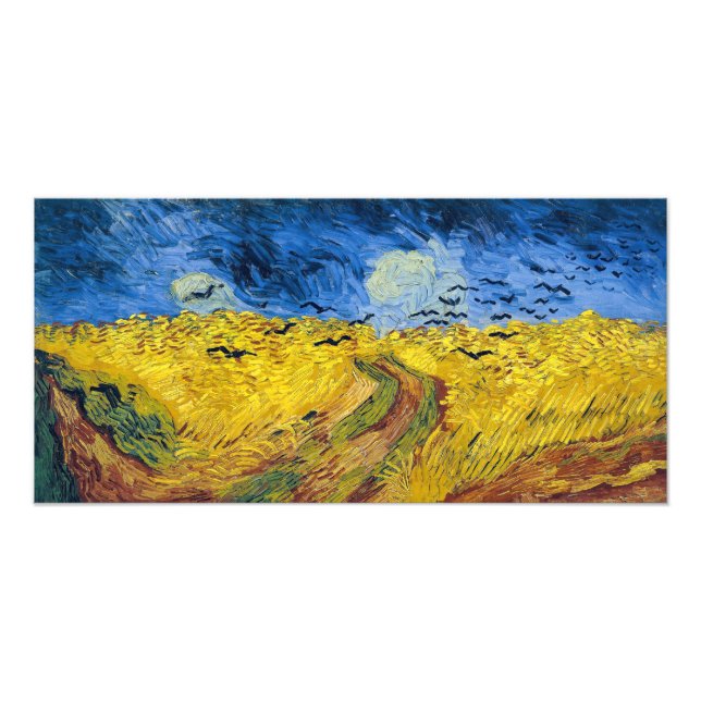 Foto Vincent van Gogh - Wheatfield com Crows (Frente)