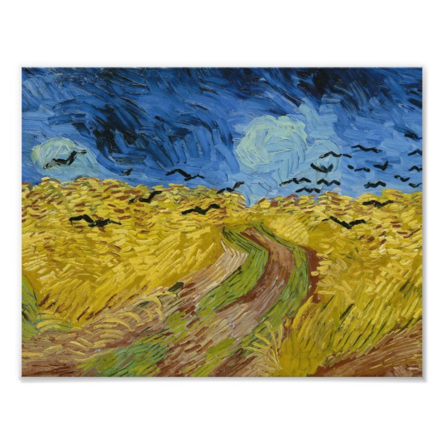 Foto Vincent van Gogh - Wheatfield com Crows (Frente)