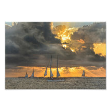 Vindo tempestade no Sunset em Key West, Flórida Fo