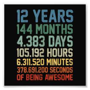 Foto Vintage 12 Birthday Gift 12 Anos