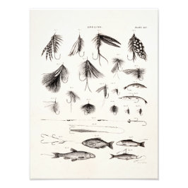 Foto Vintage 1800s Angling Fly Fisheries Voa Anzóis Ant