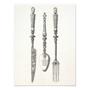 Foto Vintage 1800s Knife Fork Spoon Faces Velhas Cutler