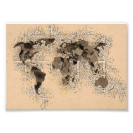 Foto Vintage Antique Mapa Mundial Cartografia Viagem Ar
