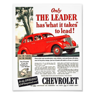 Foto Vintage Automotive Impressão - Chevy 1939 Ad Traba