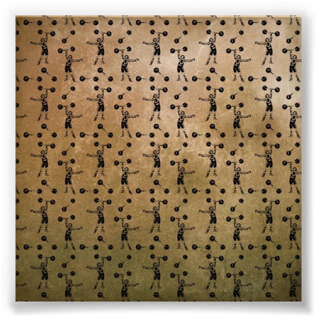 Foto Vintage Black Circus Strongman Carnival (Frente)