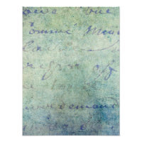 Vintage Blue French Script Par("Papel de impressão