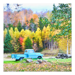 Foto Vintage Blue Truck Photo Extension