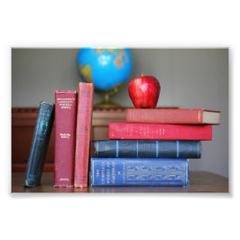 Foto Vintage Books e Apple para o Professor