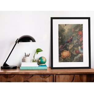 Foto Vintage botânica bird flores no paraíso