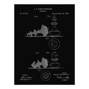 Foto Vintage Chess Pieds Patch Blueprint