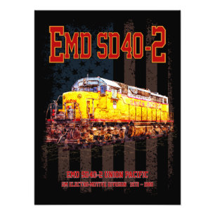 Foto Vintage EMD SD40-2 Locomotiva diesel Bandeira amer