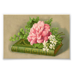 Foto Vintage Floral Peony Book Elegante