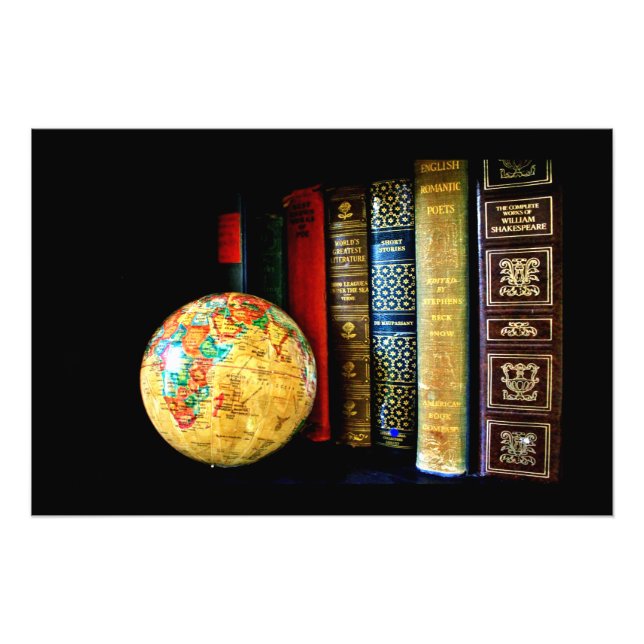 Foto Vintage Globe e Livros (Frente)