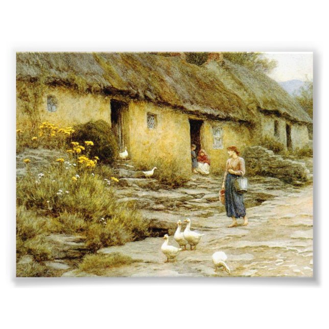 Foto Vintage Helen Allingham Irish Cottage (Frente)