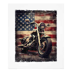 Foto Vintage Motorcycle USA Flag Retro Biker American
