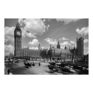Foto Vintage Parlamento e Westminster Hall c. 1880
