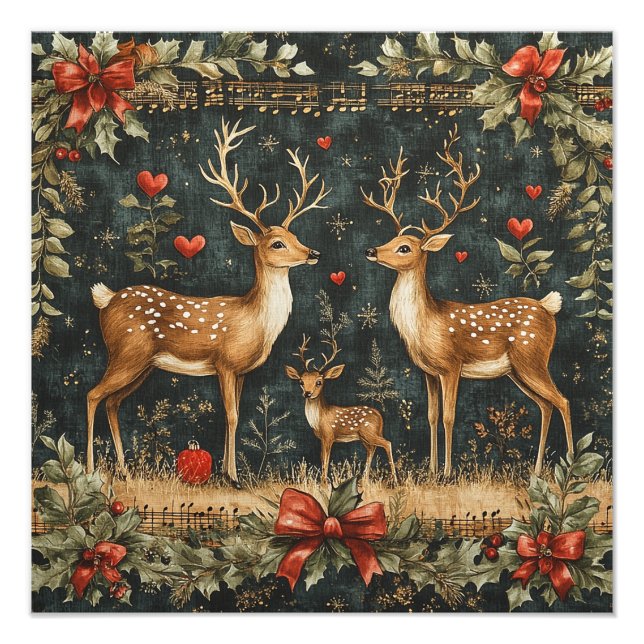 Foto Vintage Reindeer Christmas (Frente)