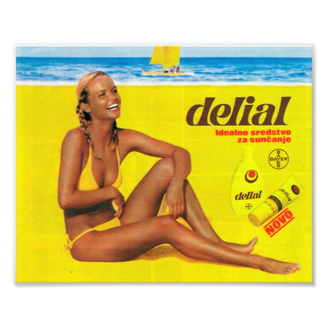 Foto Vintage Tanning Beach Girl (Frente)