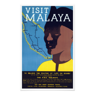 Foto Vintage Visite a Península Malaia Cingapura Tra