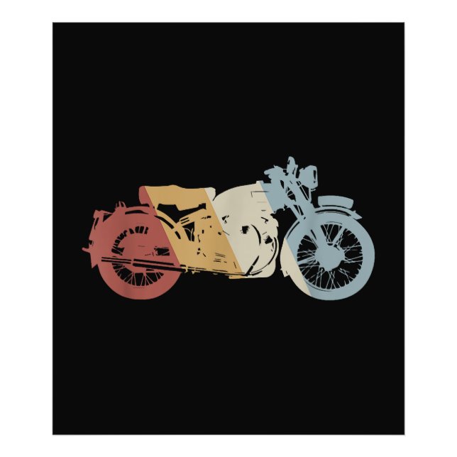 Foto Vintagem do Estilo de Retro de Motocicleta (Frente)