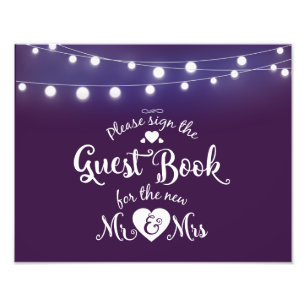 Foto Violeta com sinal do Guestbook das luzes