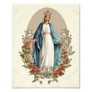 Foto Virgem Religiosa Maria Rosas vermelhas católicas e