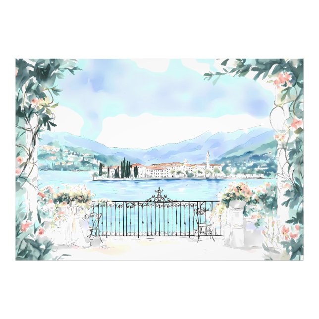 Foto Visão Romântica do Lago Como (Frente)