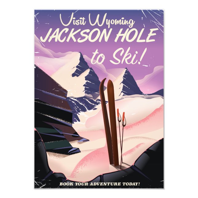 Foto Visite Wyoming! Jackson Hole para pôster de viagem (Frente)
