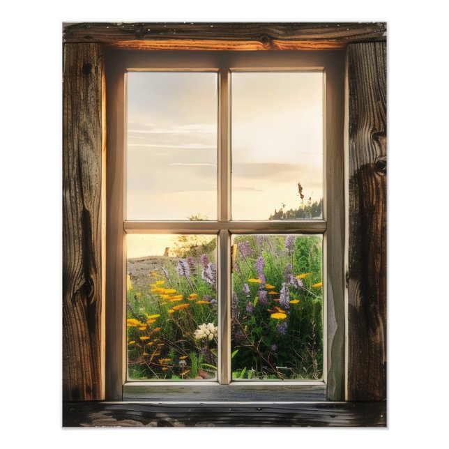 Foto Vista da Janela de Flores de Primavera (Frente)