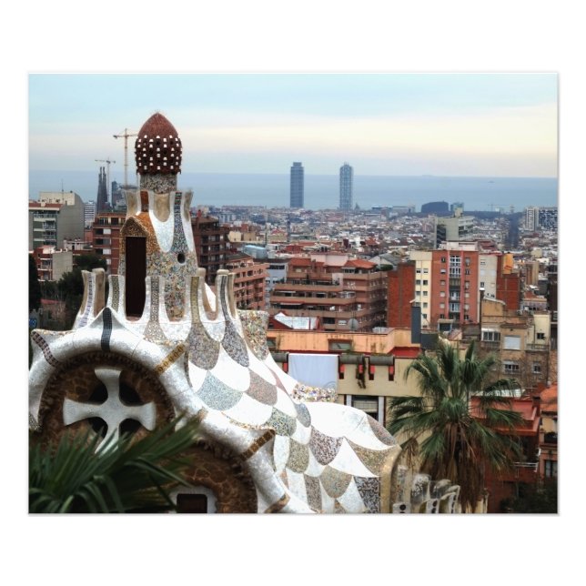 Foto Vista de Barcelona do Parc Guell de Gaudi (Frente)